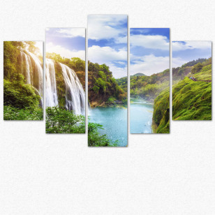 Veliki vodopad - Petodelna slika na platnu