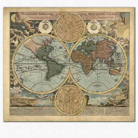 Stara mapa sveta iz 1716 godine