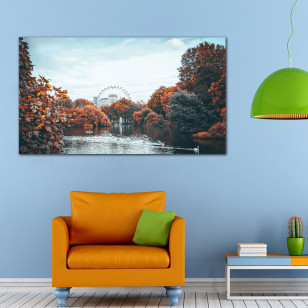 Refleksija Londona - Panoramna slika na platnu