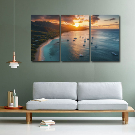 Sunset Bay Panorama - Trodelna slika